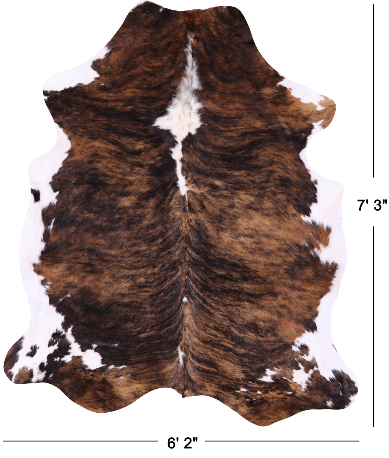 Brindle Natural Cowhide Rug - XLarge 7'3"H x 6'2"W