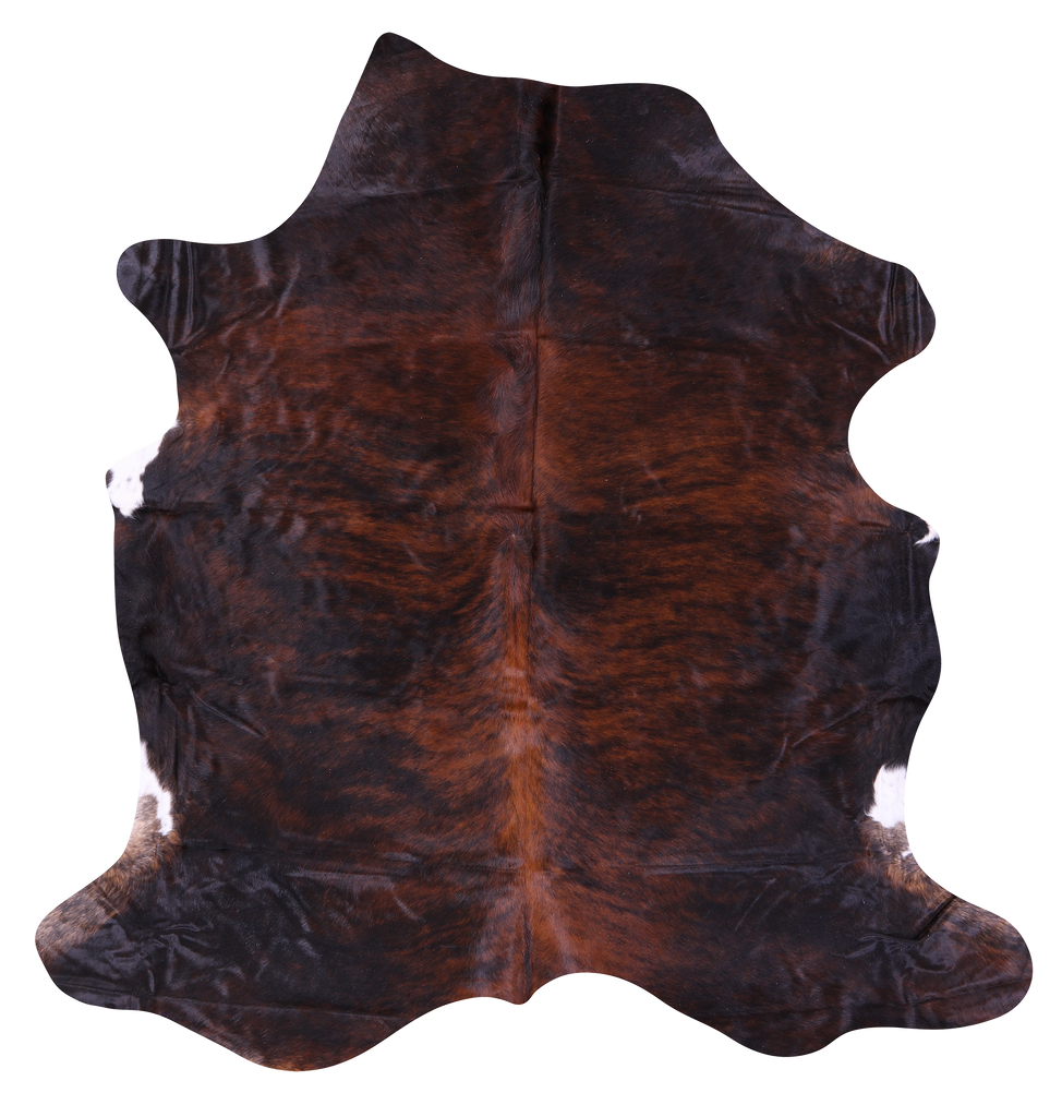 Dark Brindle Natural Cowhide Rug - X-Large 7'7"H x 7'3"W