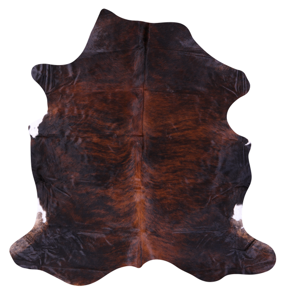 Dark Brindle Natural Cowhide Rug - X-Large 7'7"H x 7'3"W