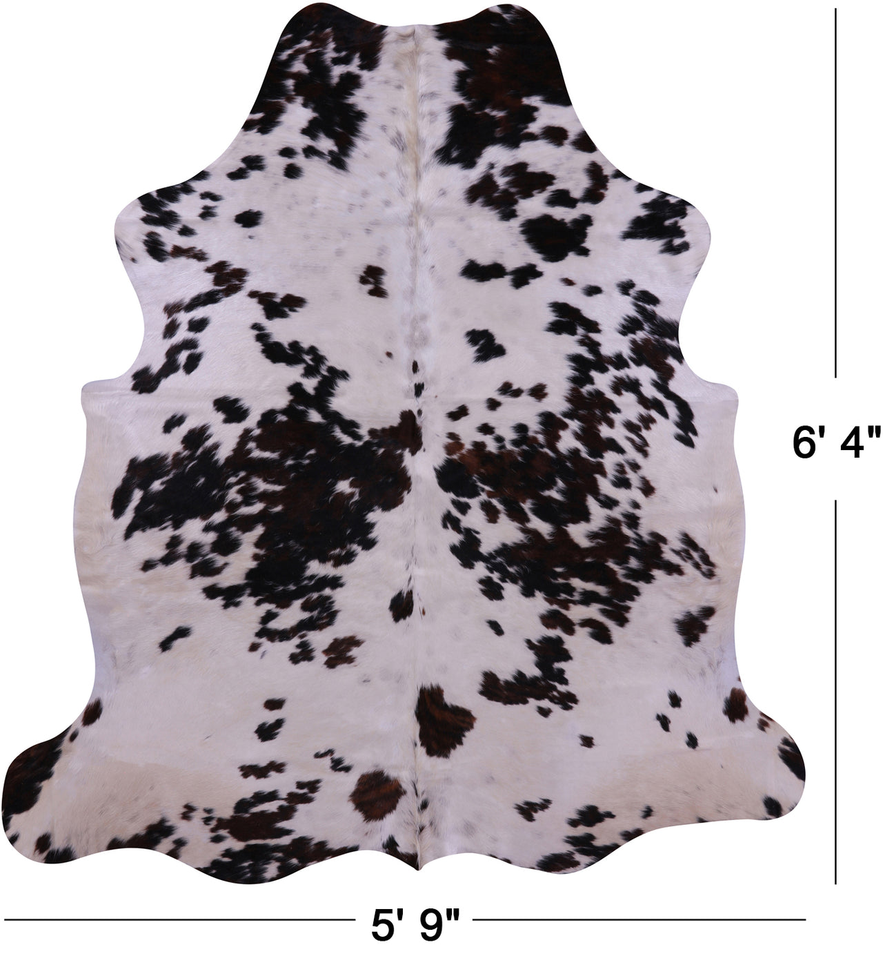 Salt & Pepper Natural Cowhide Rug - Large 6'4"H x 5'9"W