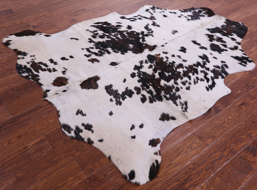 Salt & Pepper Natural Brown Cowhide Rug - Large 6'4