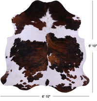 Thumbnail for Tricolor Natural Cowhide Rug - Large 6'10