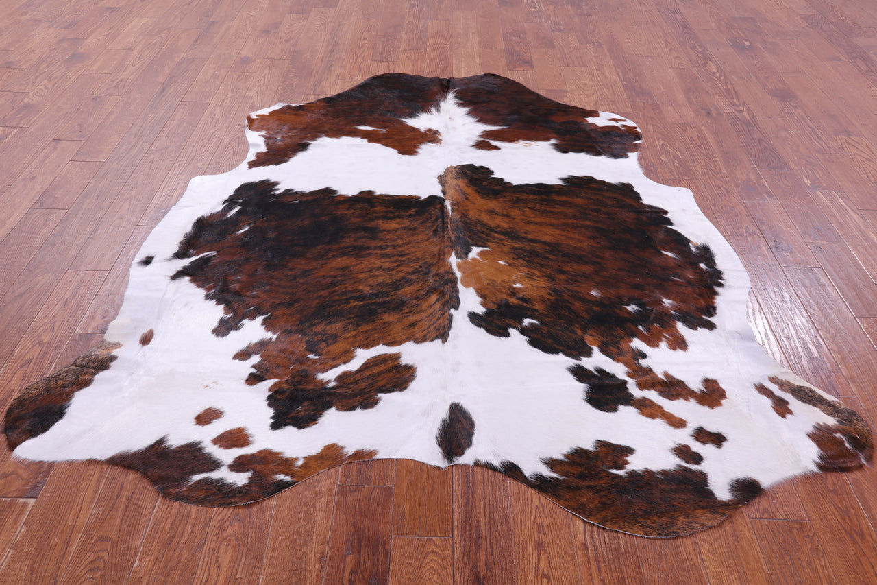 Tricolor Natural Cowhide Rug - Large 6'10"H x 6'10"W