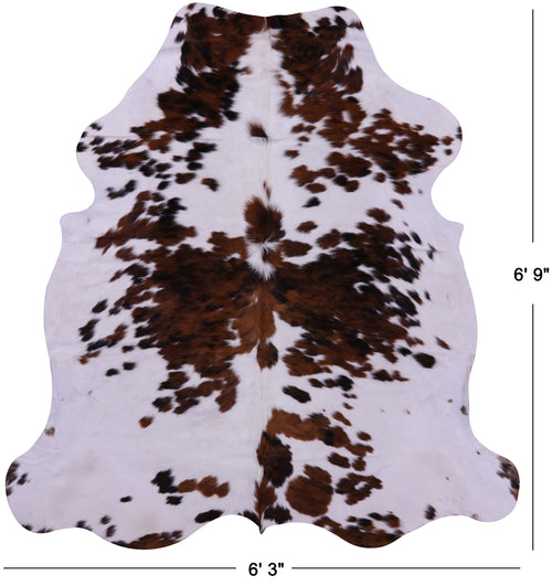 Tricolor Natural Cowhide Rug - Large 6'9