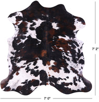 Thumbnail for Tricolor Natural Cowhide Rug - XLarge 7'2