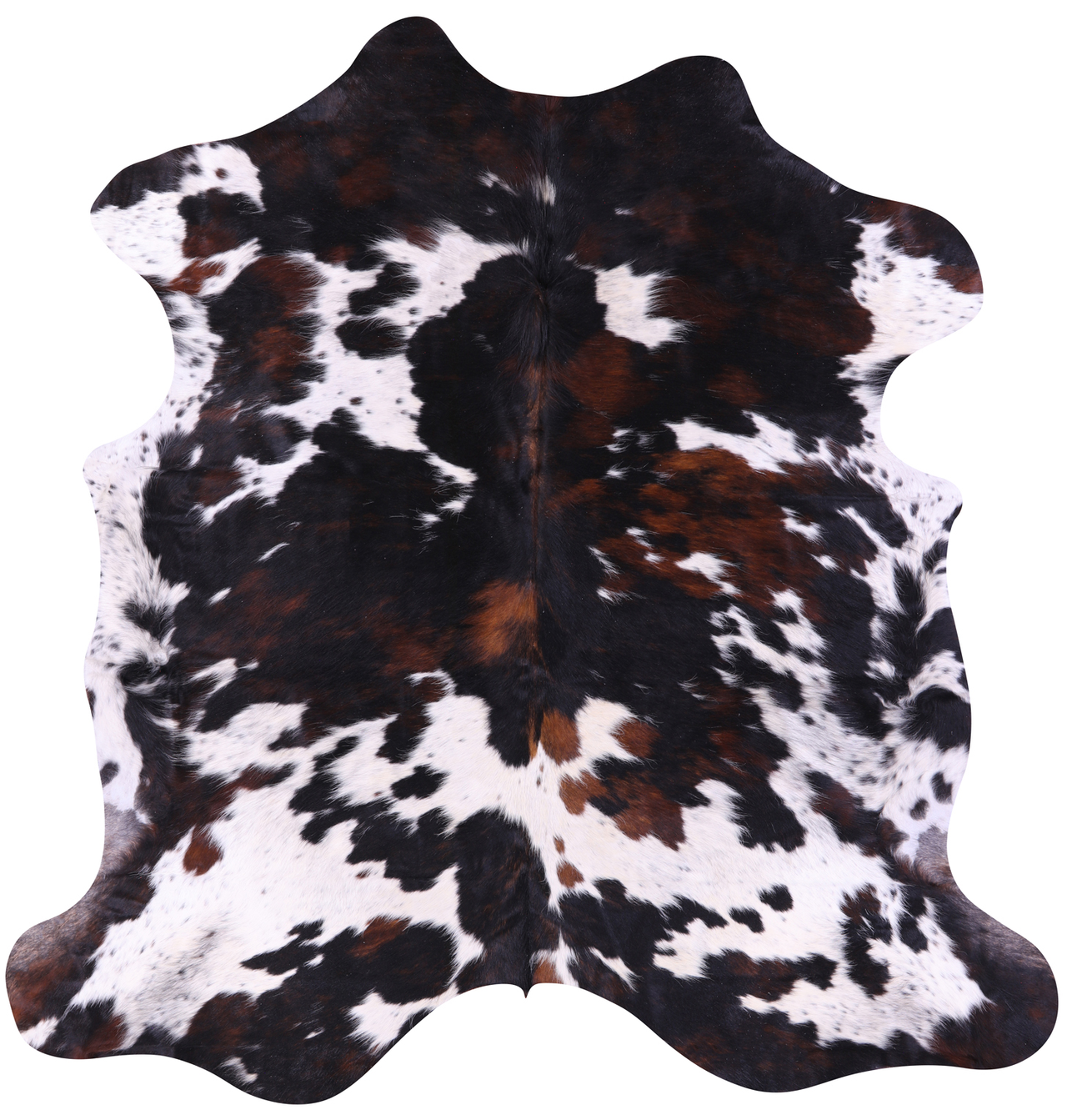 Tricolor Natural Cowhide Rug - XLarge 7'2"H x 7'0"W