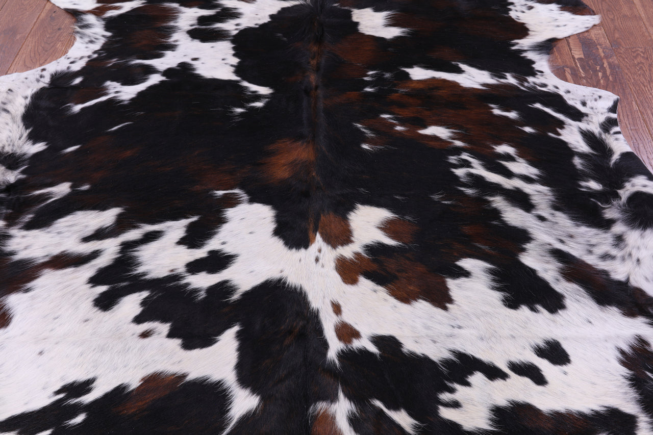 Tricolor Natural Cowhide Rug - XLarge 7'2"H x 7'0"W