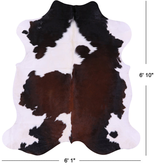 Tricolor Natural Cowhide Rug - Large 6'10