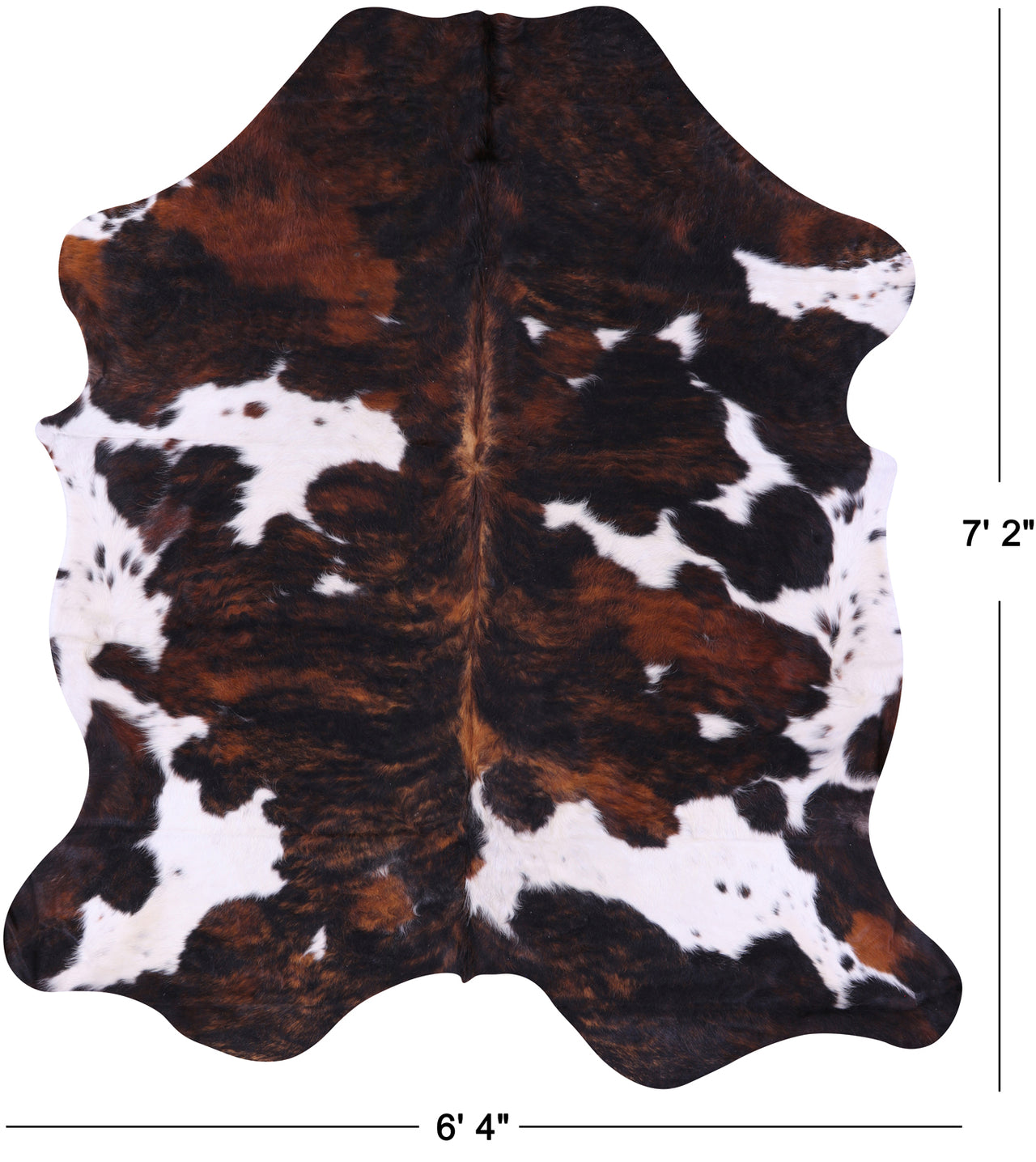 Tricolor Natural Cowhide Rug - XLarge 7'2"H x 6'4"W