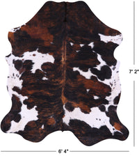 Thumbnail for Tricolor Natural Cowhide Rug - XLarge 7'2