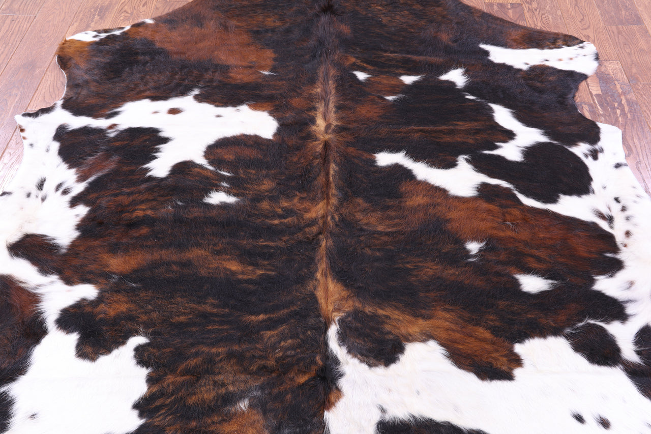 Tricolor Natural Cowhide Rug - XLarge 7'2"H x 6'4"W