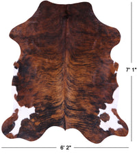 Thumbnail for Brindle Natural Cowhide Rug - XLarge 7'1