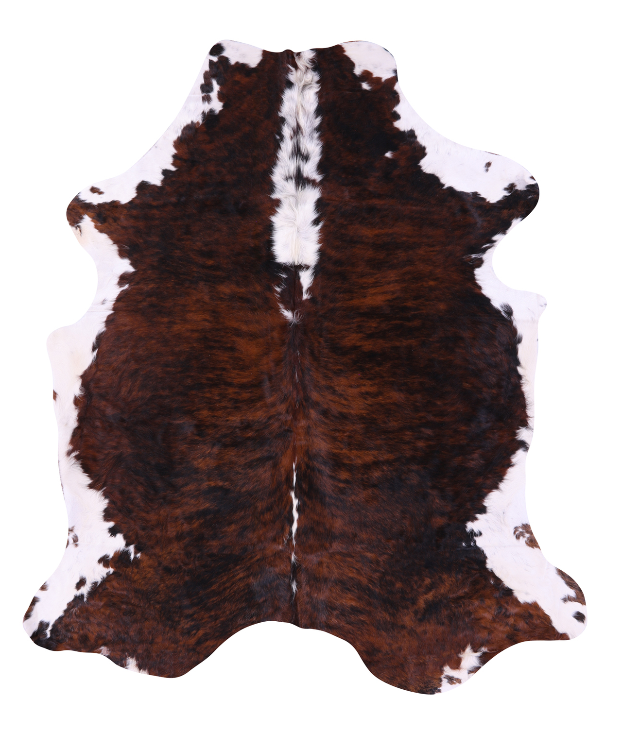 Brindle Tricolor Natural Cowhide Rug - XLarge 7'3"H x 6'3"W