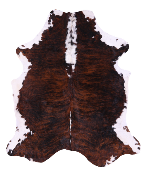 Brindle Tricolor Natural Cowhide Rug - XLarge 7'3"H x 6'3"W