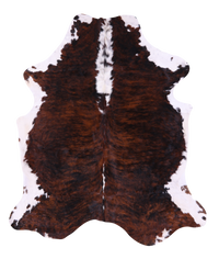 Thumbnail for Brindle Tricolor Natural Cowhide Rug - XLarge 7'3