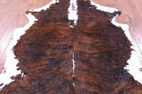 Thumbnail for Brindle Tricolor Natural Cowhide Rug - XLarge 7'3