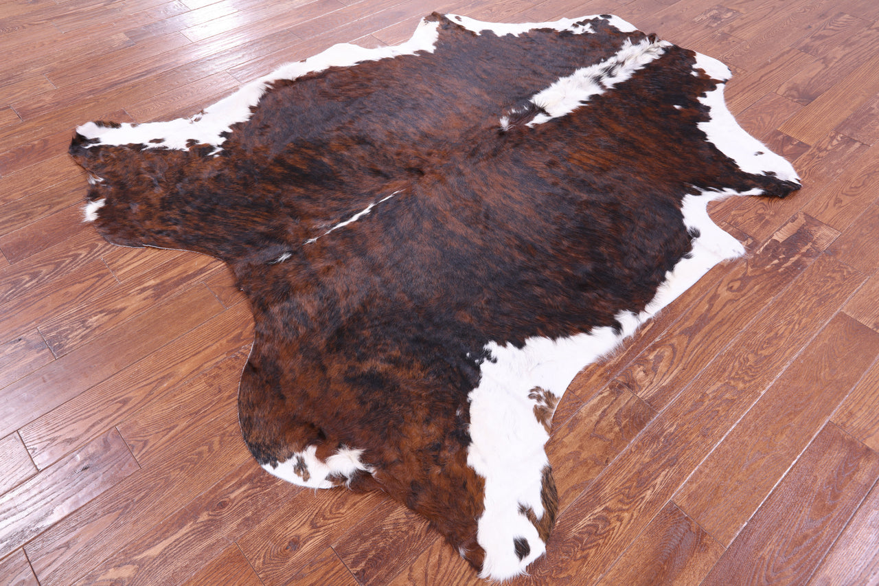 Brindle Tricolor Natural Cowhide Rug - XLarge 7'3"H x 6'3"W