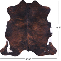 Thumbnail for Dark Brindle Natural Cowhide Rug - Large 6'6