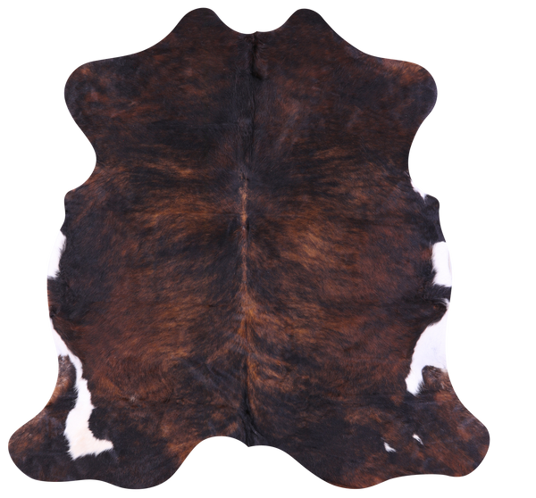 Dark Brindle Natural Cowhide Rug - Large 6'6"H x 6'5"W