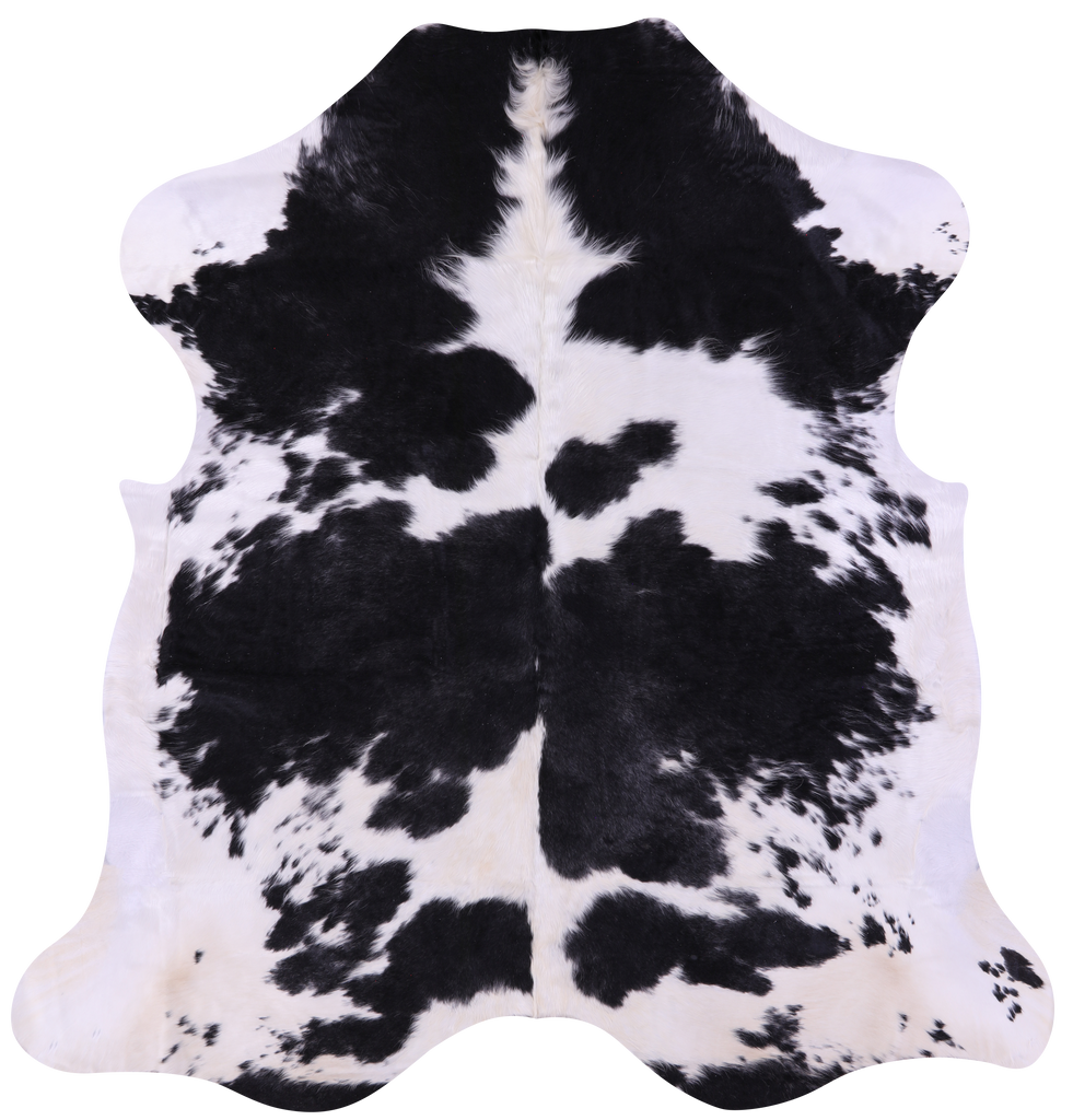 Black & White Natural Cowhide Rug - Large 6'7"H x 6'3"W