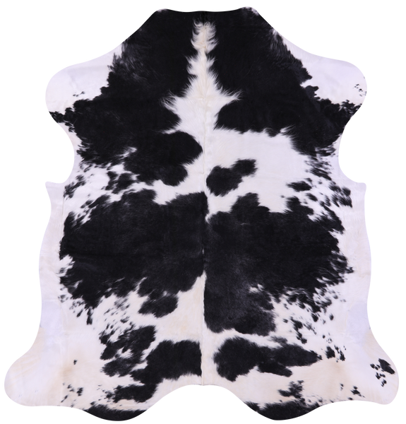 Black & White Natural Cowhide Rug - Large 6'7"H x 6'3"W