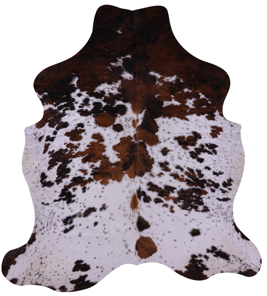 Salt & Pepper Natural Brown Cowhide Rug - X-Large 7'2"H x 6'7"W