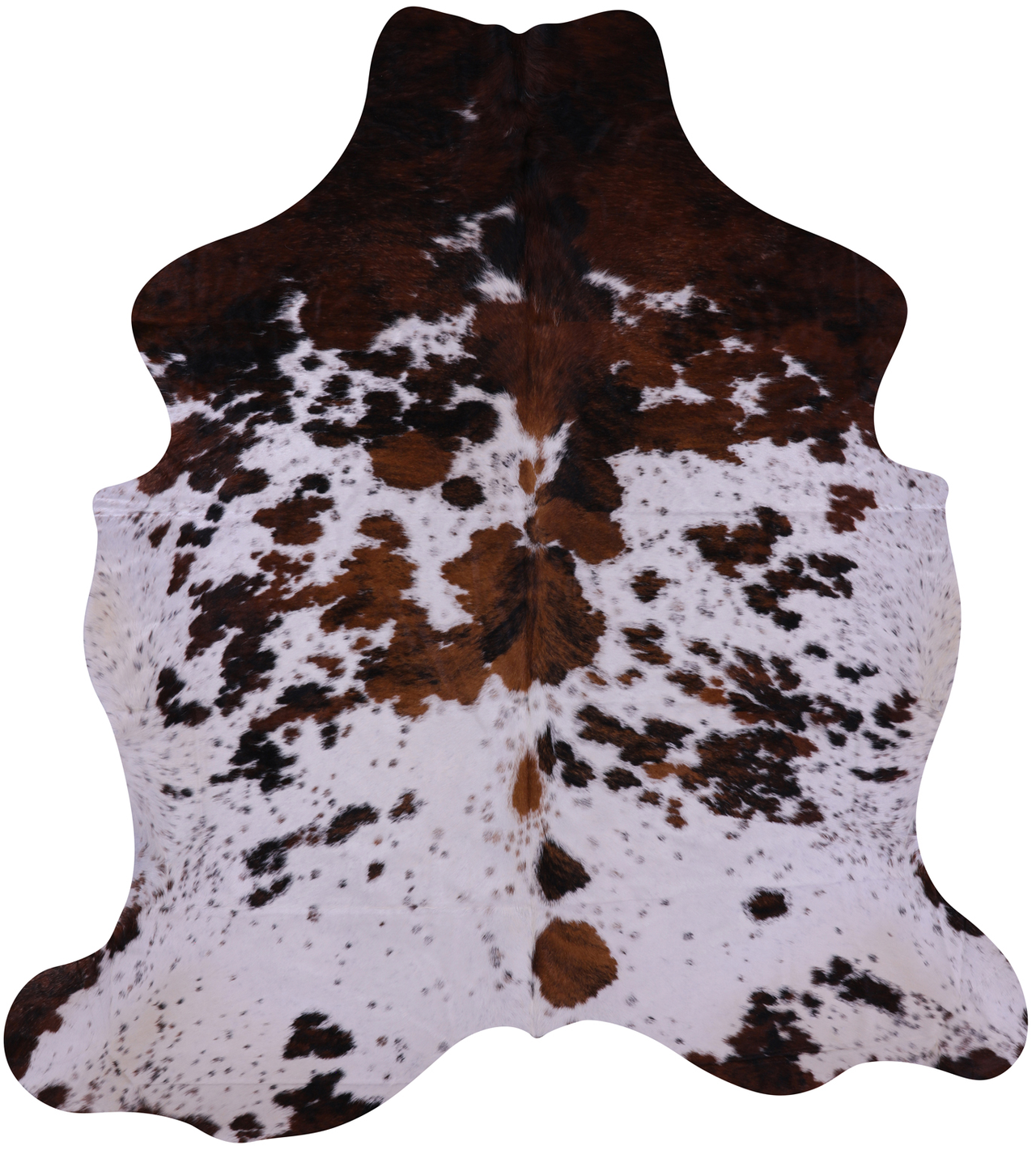 Tricolor Salt & Pepper Natural Cowhide Rug - XLarge 7'2"H x 6'7"W