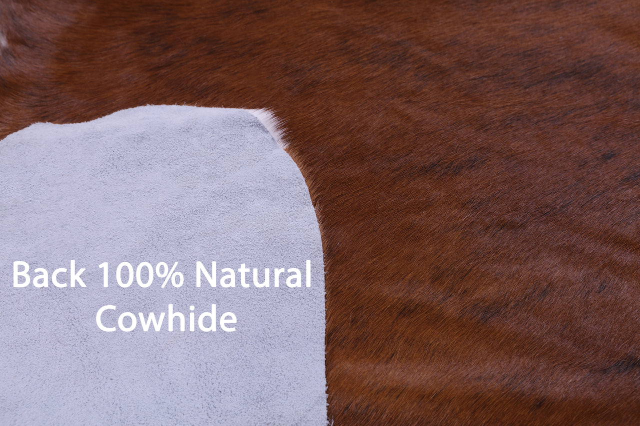 Brown Natural Cowhide Rug - Large 6'7"H x 5'9"W