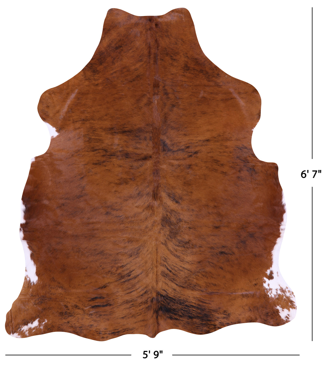 Brown Natural Cowhide Rug - Large 6'7"H x 5'9"W