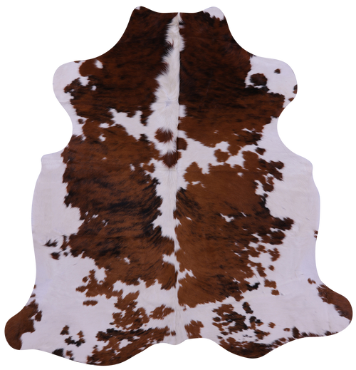 Brown & White Natural Cowhide Rug - Large 6'6
