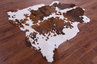 Thumbnail for Brown & White Natural Cowhide Rug - Large 6'6