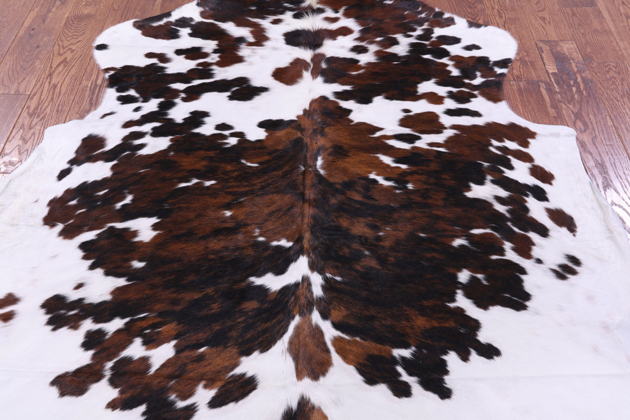 Tricolor Natural Cowhide Rug - Medium 6'1"H x 5'11"W