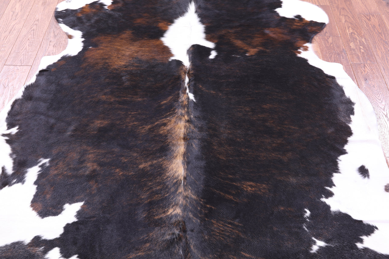 Tricolor Natural Cowhide Rug - Large 6'8"H x 6'5"W