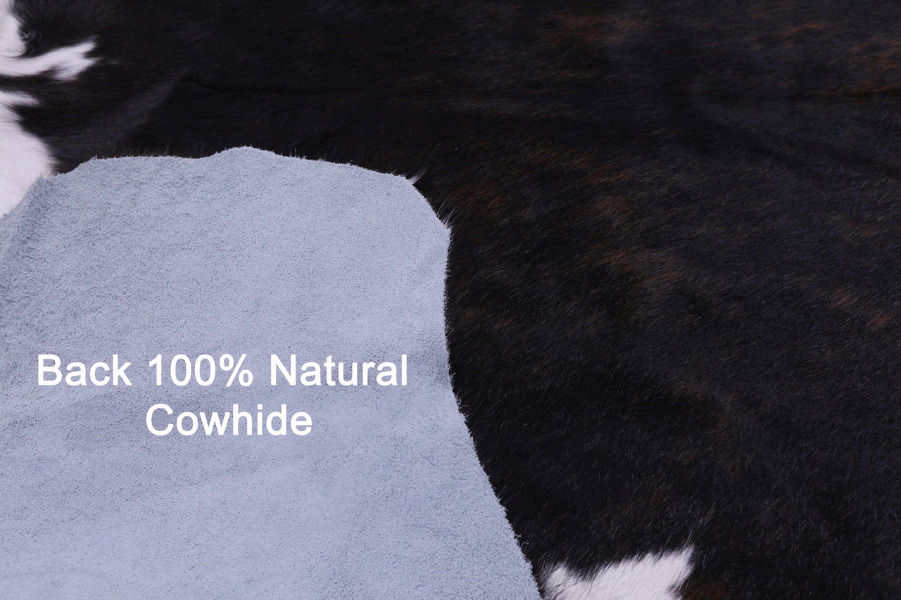 Tricolor Natural Cowhide Rug - Large 6'8"H x 6'5"W