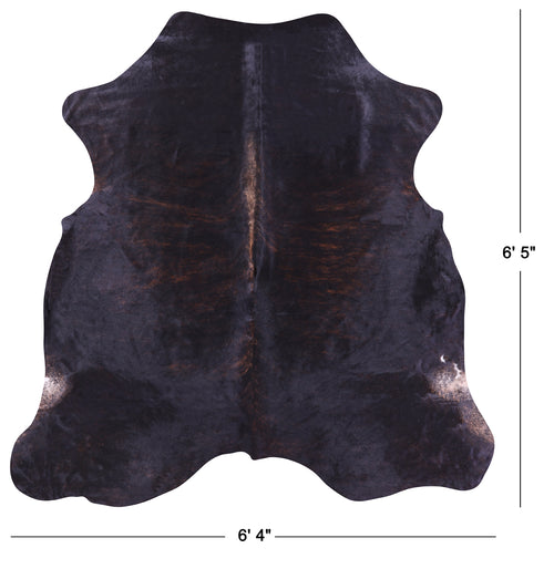Dark Brown Natural Cowhide Rug - Large 6'5