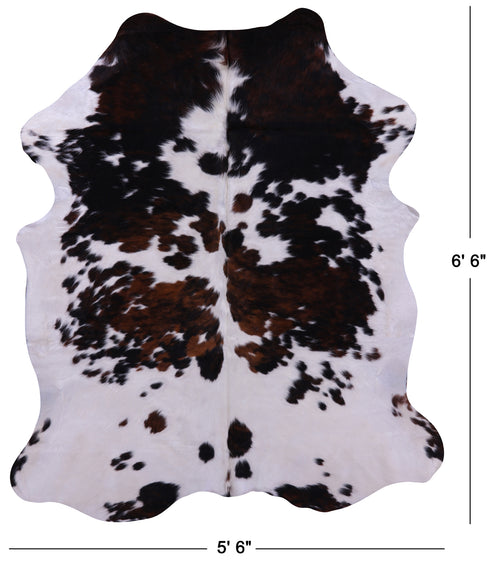 Tricolor Natural Cowhide Rug - Large 6'6