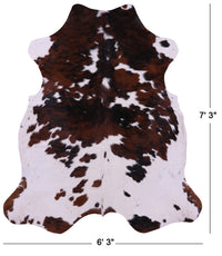 Thumbnail for Tricolor Natural Cowhide Rug - XLarge 7'3