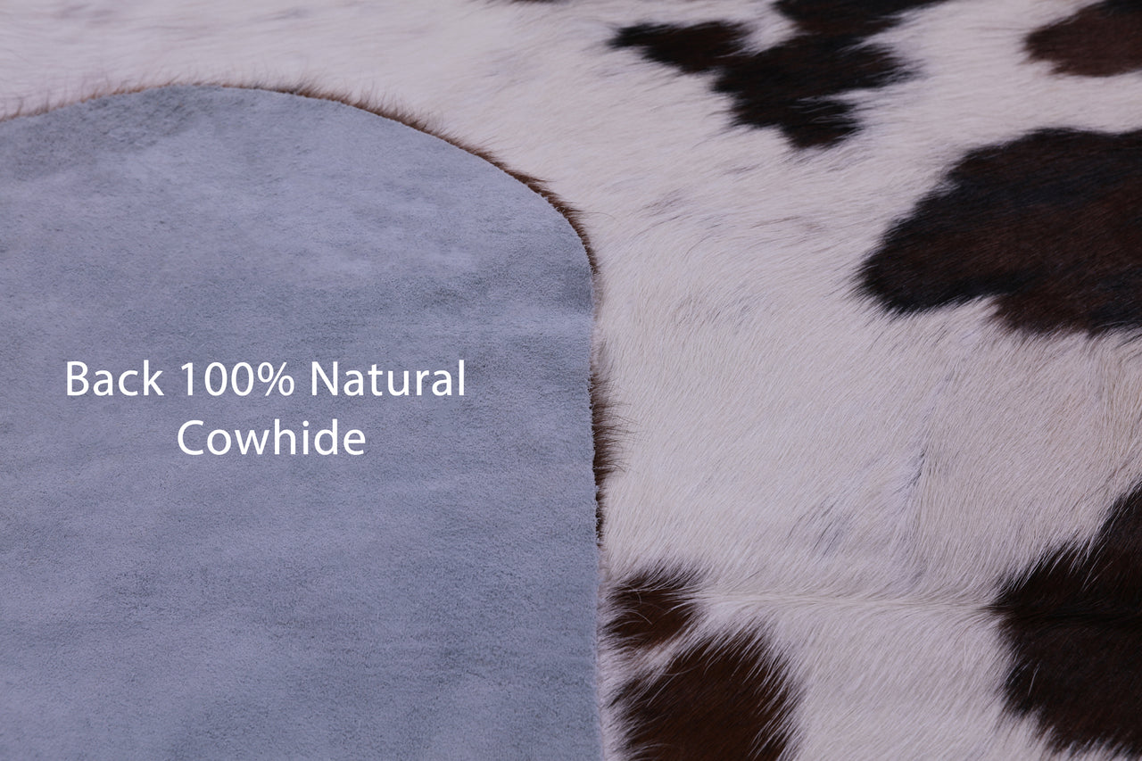 Tricolor Natural Cowhide Rug - XLarge 7'3"H x 6'3"W