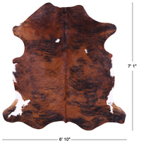 Thumbnail for Brindle Natural Cowhide Rug - XLarge 7'1