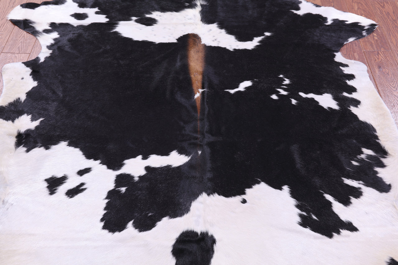 Black & White Natural Cowhide Rug - Large 6'10"H x 6'3"W