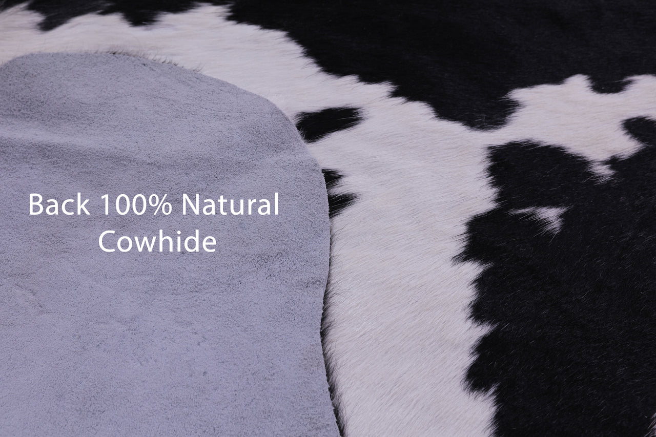 Black & White Natural Cowhide Rug - Large 6'10"H x 6'3"W