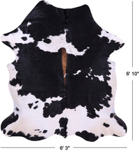 Thumbnail for Black & White Natural Cowhide Rug - Large 6'10