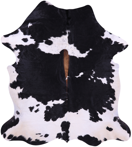 Black & White Natural Cowhide Rug - Large 6'10"H x 6'3"W