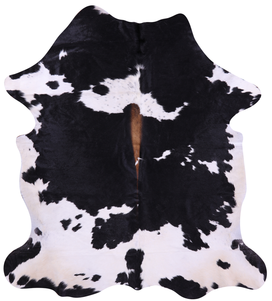 Black & White Natural Cowhide Rug - Large 6'10"H x 6'3"W