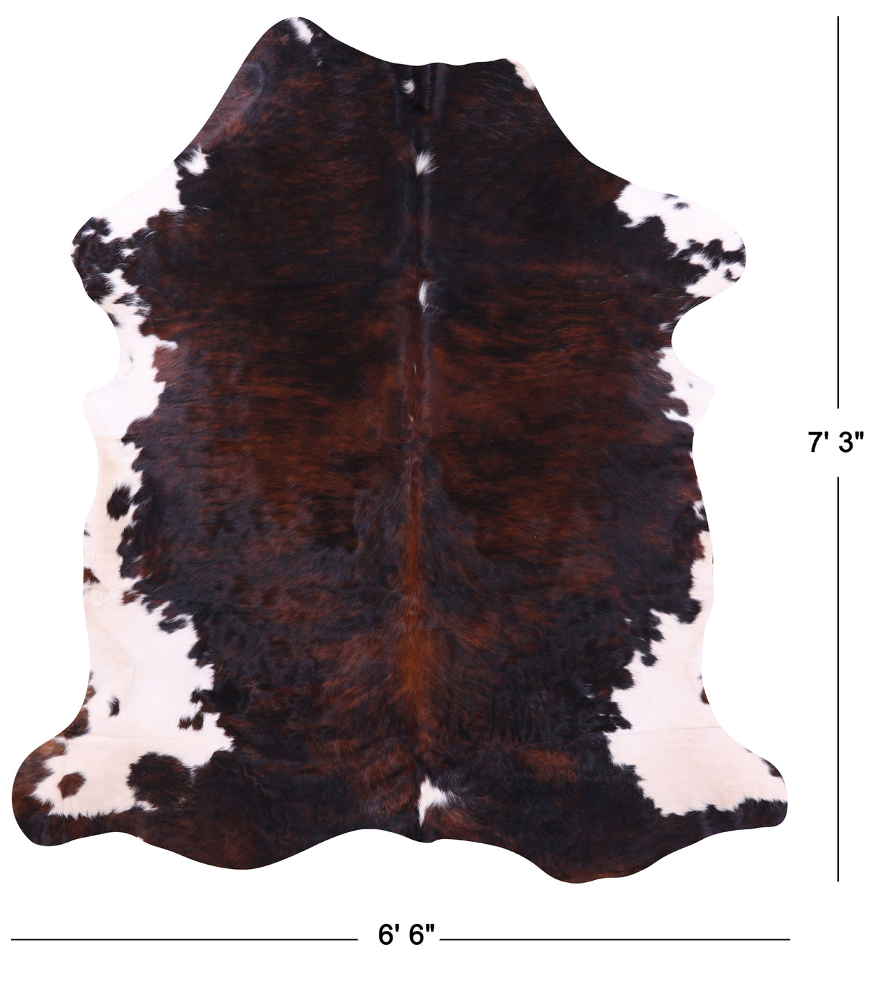 Tricolor Natural Cowhide Rug - XLarge 7'3"H x 6'6"W