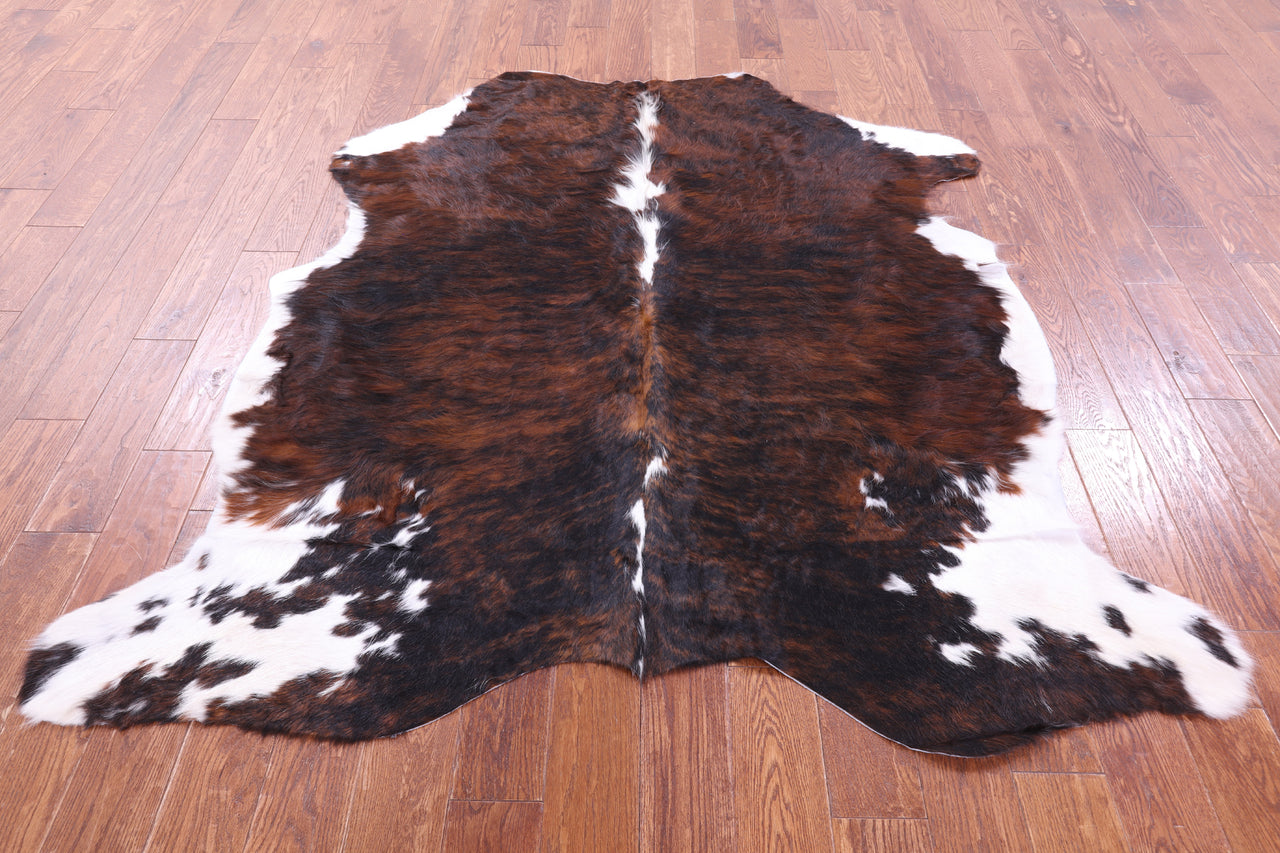 Brindle Tricolor Natural Cowhide Rug - Large 6'4"H x 5'11W