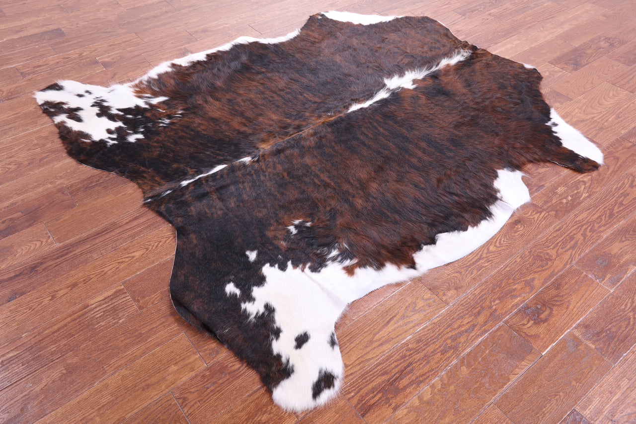 Brindle Tricolor Natural Cowhide Rug - Large 6'4"H x 5'11W