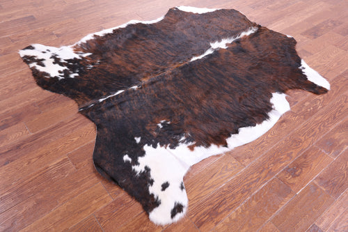 Brindle Tricolor Natural Cowhide Rug - Large 6'4