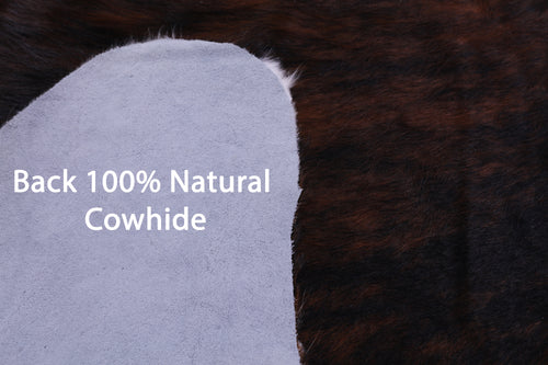 Brindle Tricolor Natural Cowhide Rug - Large 6'4