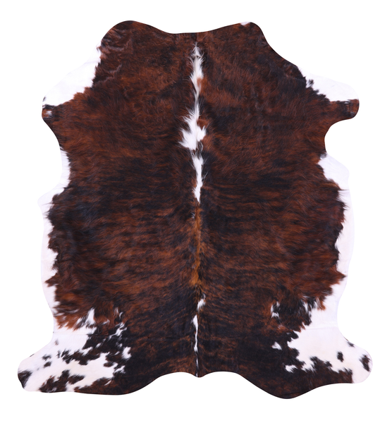 Brindle Tricolor Natural Cowhide Rug - Large 6'4"H x 5'11W